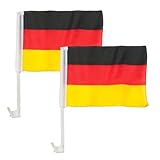 2er Set Autofahne Deutschland ca.30x20cm - Flagge Fußball Fanartikel Auto Deko EM Fahne...