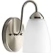 Progress Lighting Gather Collection 1-Light Etched Glass Traditional Bath Vanity Light Brushed Nickel