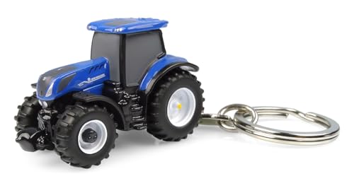 Universal Hobbies New Holland T7.300 Blue Tractor Metal Keychain UH5886