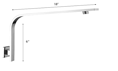 Aquieen High Rise Goose Neck Curve Shower Arm (Curve 6" x 18")