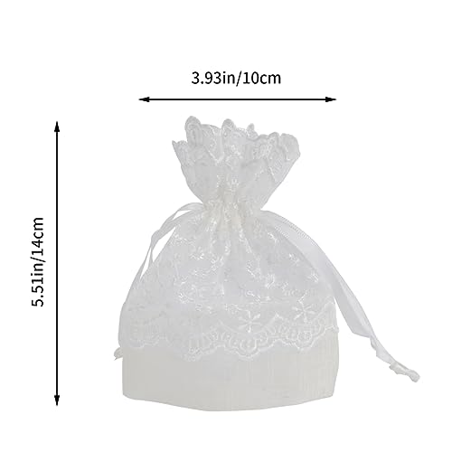 STOBAZA 12Pçs Bolsa De Renda Bolsa De Corda Bolsa De Joias De Fio Slub Sacola De Presente Com Cordão