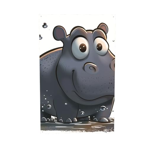 Bannière imprimée hippopotame dessin animé grand format résistant - 2