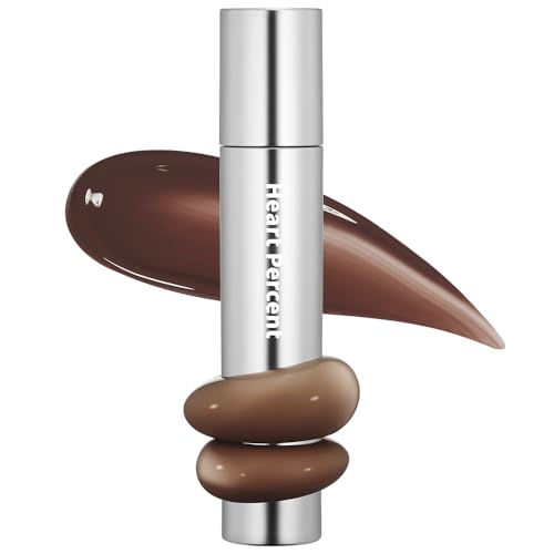Image of Heart Percent Dote On Mood One Way Glowy Tint, Glass-like High Shine Glossy Finish w /Long-Lasting Luminous Color Lip Stain for Glowy Look, #08. Earthy Brown