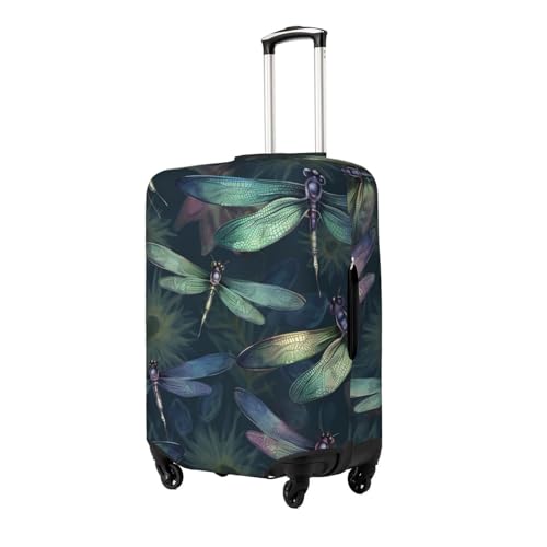Dragonfly pattern Luggage Covers for Suitcase Tsa Approved, Spandex Elastic Suitcase Cover Protector Washable Anti-Scratch Travel Baggage Cover Fit 18-32 Inch Luggage2