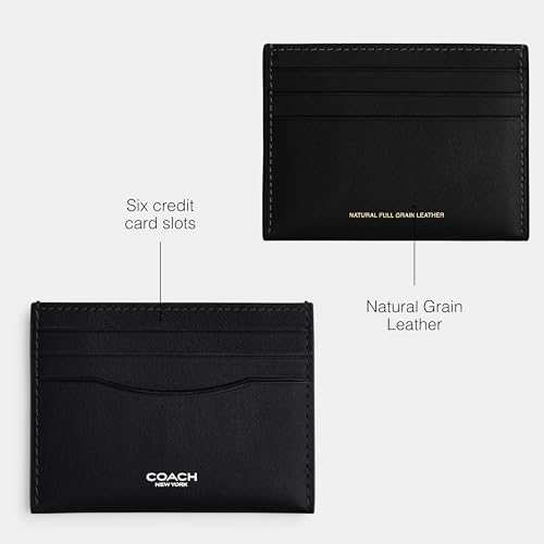 Image of Coach Mens, Card Case, Black, One Size