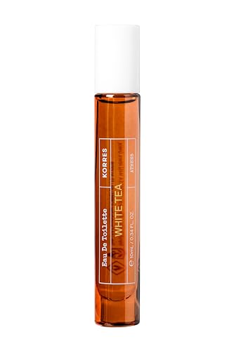 Image of KORRES Mini Eau De Toilette, White Tea Fragrance, Unisex Perfume 0.34 Fl Oz | With Bergamot, Neroli, Mandarin Zest, Dewy White Tea Leaves And Soft Cedarwood, Light Floral Green Scent For Women And Men