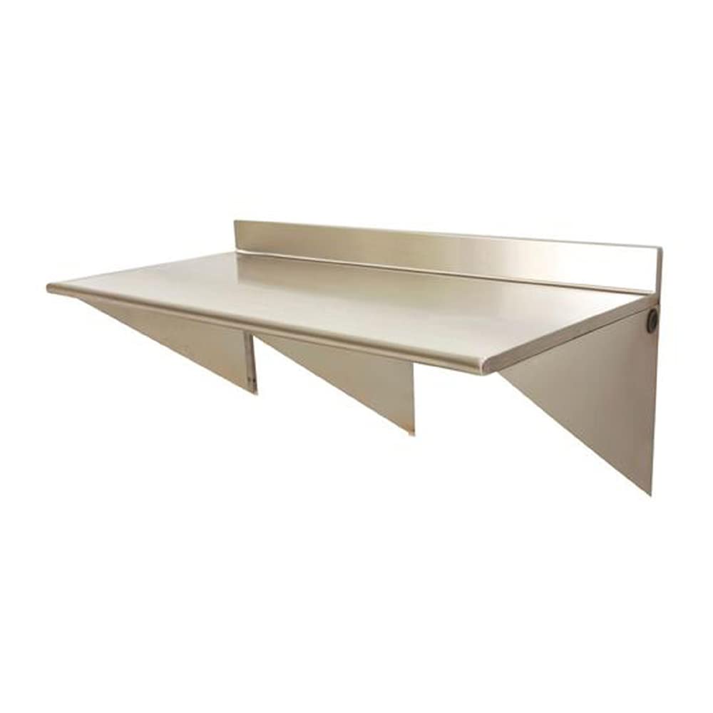 Eagle Group WT3072SEM-BS Wall Mounted Table with 4-1/2" Backsplash and Marine Edge, 30" Wide, 72" Length, Stainless Steel