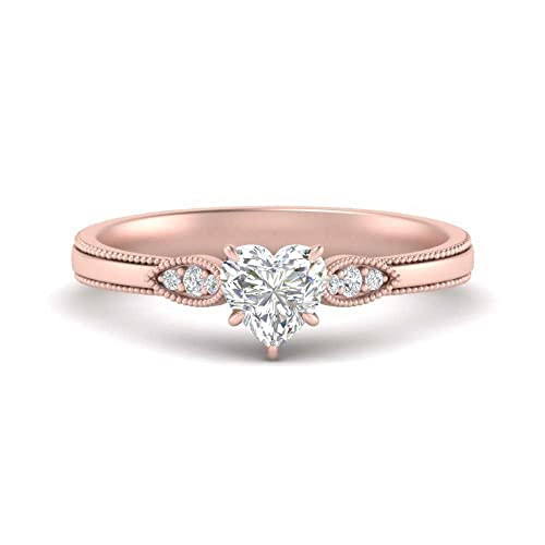 Bague diamant millegrain ajustable de taille 47 à 70 : le confort d'un bijou en or rose sans irritation