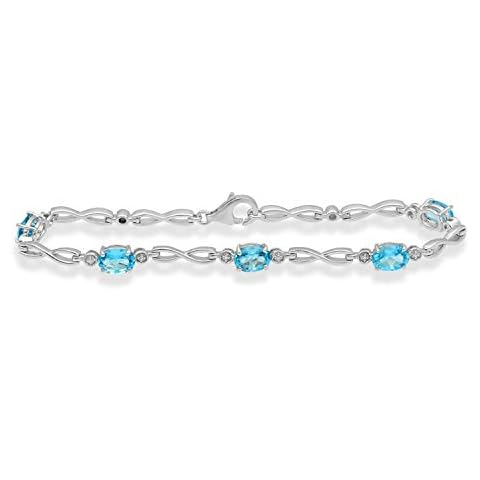 Jewelili Sterling Silver Topaz Bracelet Cover