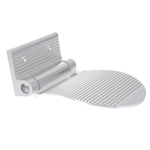 HORIALENCE Pedal Antideslizante de Aluminio para Ducha y Limpieza de Zapatos en Casa, Soporte Resistente Mayor Fricción y Diseño Plata sin Instalación
