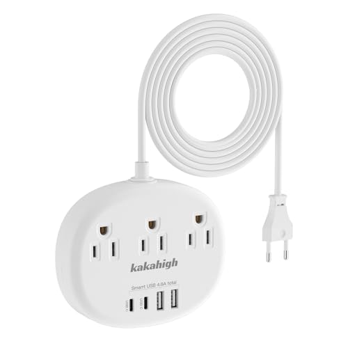 European Travel Plug Adapter with USB C, Multi...