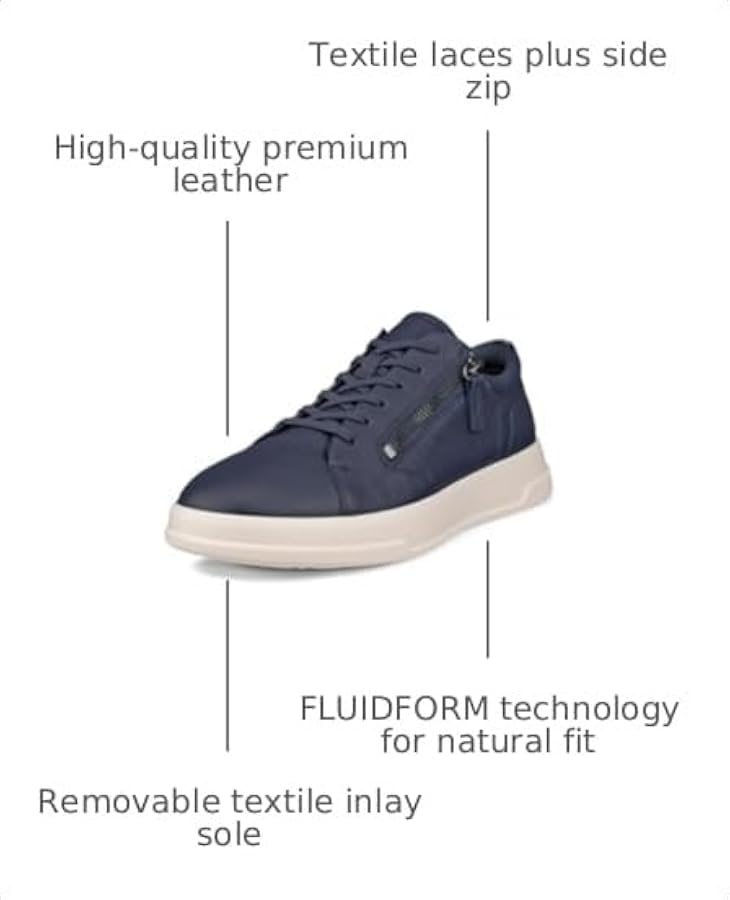 Amazon.com | ECCO Women's Move Zip Lace Sneaker, Marine/ICE Flower