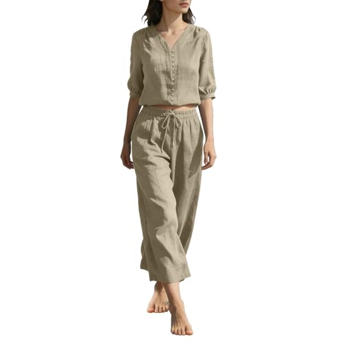 hehiy Conjunto Mujer Verano 2 Piezas Moda Traje de Ligero Chndal Ropa Descanso Respirable Playa Chndales para Salir Vacaciones Cmodoconjuntos mujerSencillo y Atemporal
