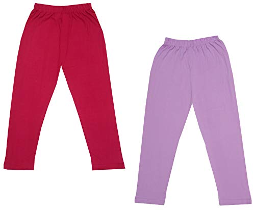 Image of IndiWeaves Girls Super Soft Cotton Solid Capri Pants (Purple, Magenta,) Pack of 2