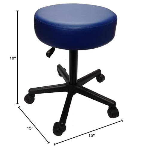 Adjustable Rolling Pneumatic Stool for Massage Tables, Examination Tables and Physician's Office Use by Clinical Health Services, Inc. (Royal Blue) - Thumbnail 2
