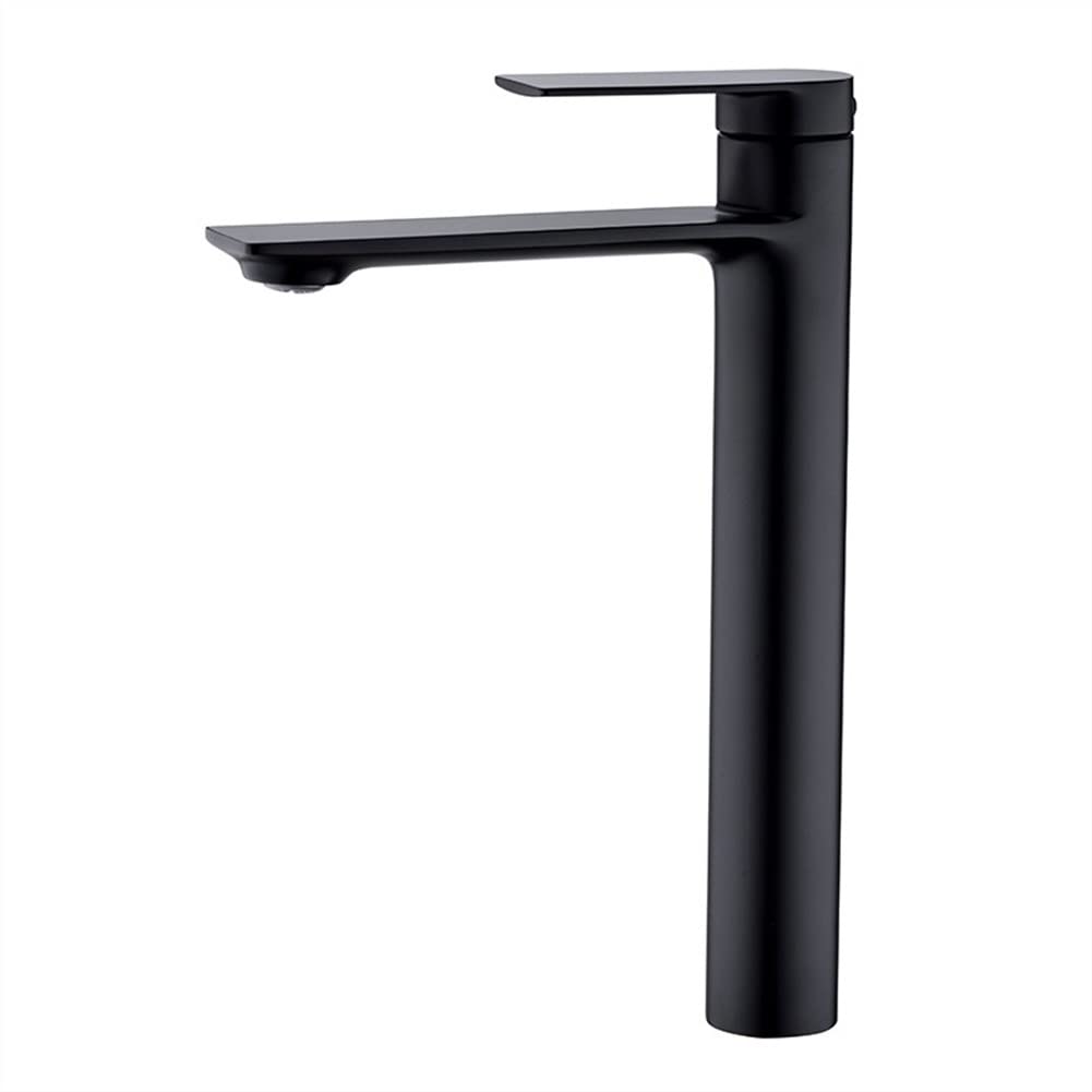 Mitigeur de lavabo de salle de bain monotrou en laiton noir mat pour comptoir