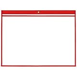 StoreSMART - Rigid Sewn Vinyl Plastic Pockets - Red -25 Pack - 18