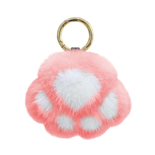 Image of AMOR SPES Cute Pets Plush Dogs Cats Paw Key Ring Bag Decor Key Chain Decor Gifts for Family Friends (C)