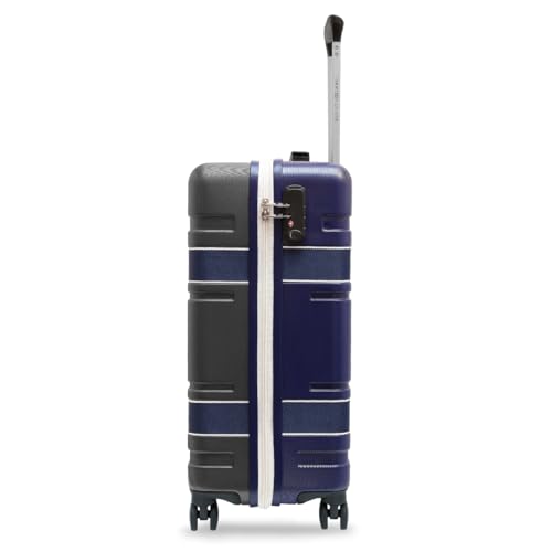 Image of Tommy Hilfiger Hard Luggage Set of 3 (Small, Mid and Large) Las-Vegas - Grey & Navy | Check-in Trolley Bags with TSA Lock | 360 Spinner Wheels | Telescopic Handle | Hardshell PC Suitcase