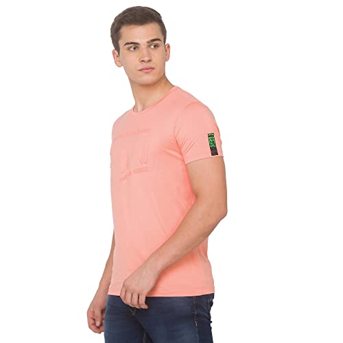 Image of spykar Men's Cotton Blend Slim T-Shirts
