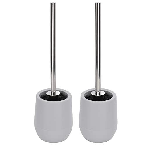 Brosse WC efficace et flexible à long manche en acier lot de 2
