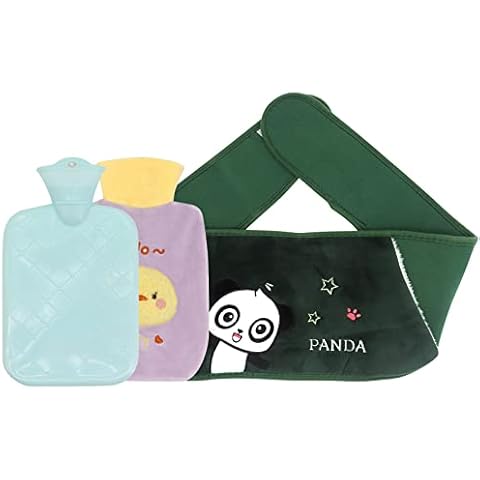Beowanzk Botella de agua caliente con cubierta suave y esponjosa pequeña bolsa de agua caliente extra larga para adultos, niños de 1,5 l, gran regalo para mujeres alivio del dolor Cover
