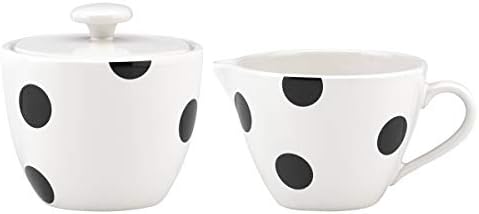Kate Spade Deco Dot Sugar and Creamer Set, 1.70 LB, White