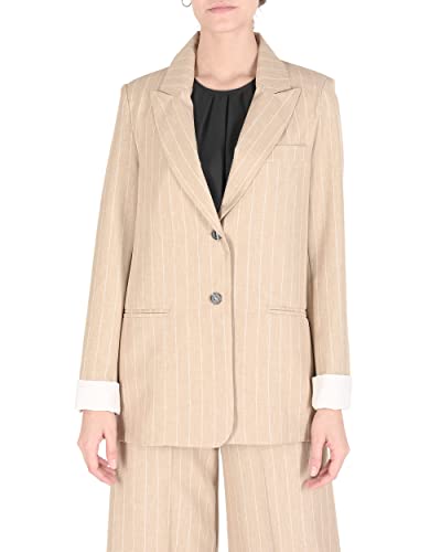 Veste Moma 19V69 ITALIA blazer décontracté femme gris blanc coupe italienne