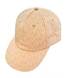 Michael Kors MK Signature Hat Logo Print Stretch Cotton Baseball Cap, Light Pink, One Size
