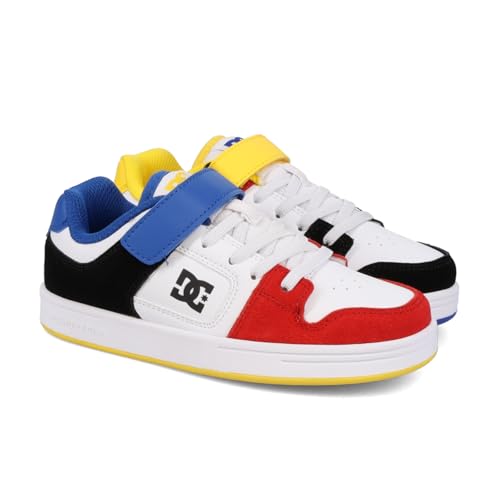 DC Sneaker Skate Shoe, White/Multi, 3 US Unisex Little Kid