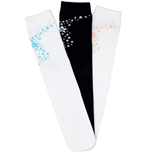 Girl's Knee High Soft Cotton Falling Star Pattern Fashion Comfy Socks 3 Pairs per Pack