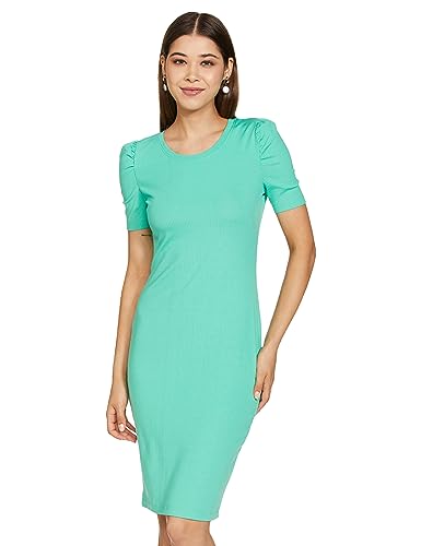 Image of Amazon Brand - Symbol Women's Rib One Piece Knee-Length Bodycon Dress (Available in Plus Sizes)