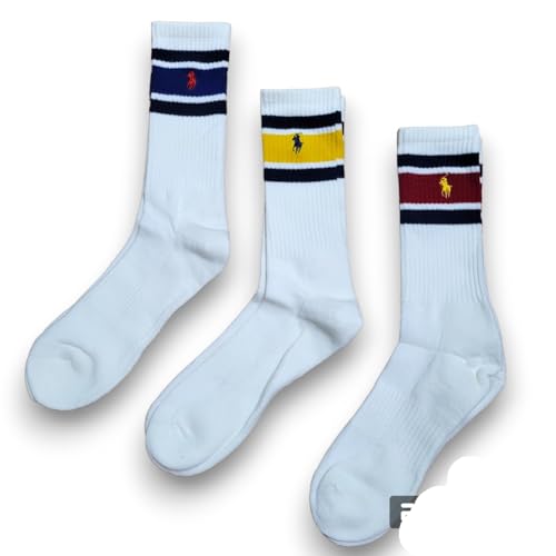POLO RALPH LAUREN Mens 3 Pairs Technical Sport Crew Socks Multicolor 10-13