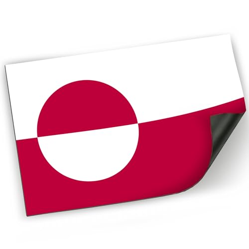 Image of Magnet Me Up Greenland Flag Car Magnet - 4x6 Inch, Magnetic Decal for Vehicles, Trucks, and Mailboxes - Weatherproof & UV Resistant National Flag of Greenland, Kalaallit Nunaat, Made in USA