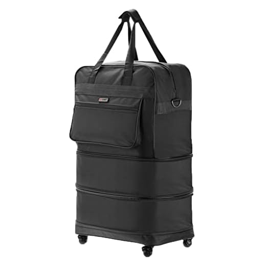 Mala De Viagem Grande Sacola Expansiva Preta Rodinhas 360° Gigante Transversal 3 Tamanhos Impermeável Poliéster Tiracolo Alças De Mão Tonin