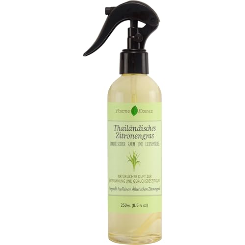 Thai Zitronengras Raumspray und Kissenspray hergestellt aus reinem ätherischen Zitronengras Öl 100% natürliches Duftspray entspannender Raumduft Schlafspray (250 mL)