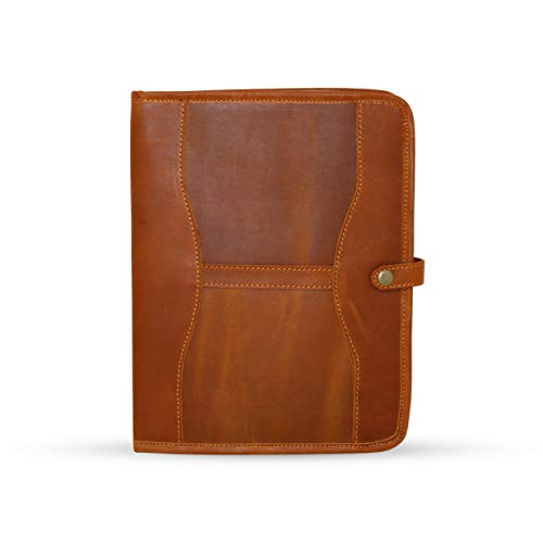 HG-LTHR - Cartera de piel auténtica hecha a mano, organizador profesional para hombres y mujeres, con fundas para documentos y bloc de notas, compatible con iPad Pro de 12.9 pulgadas Cover