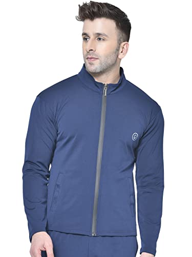 Image of CHKOKKO Men Polyester Winter Sports Gym Track Zipper Stylish Standard Length Jacket