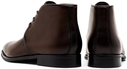 Image of Jousen Leather Boots for Men Dress Classic Mens Boots Polish Retro Ankle Chukka Boots Mens