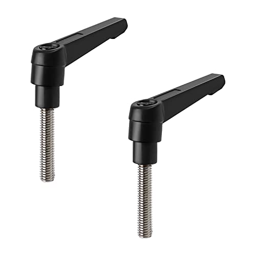 Tornillo de Sujeción M8, HERKINDNESS 2 Piezas Tornillo de Manija de Perilla Negra, Mango de Rosca Macho de Acero Inoxidable, Manija Ajustable, Perno Para Fijar y Apretar Cover