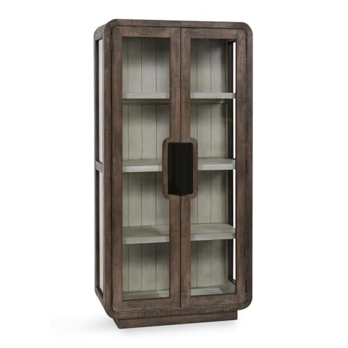 Kosas Home Ollie 70' Tall Reclaimed Pine Wood Display Cabinet in Brown