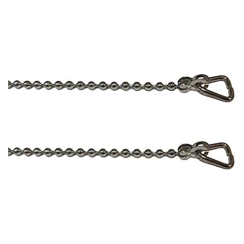 12" / 300mm Replacement Sink Basin Plug Chain with Triangle Hooks - Ball Type, Chrome Cover