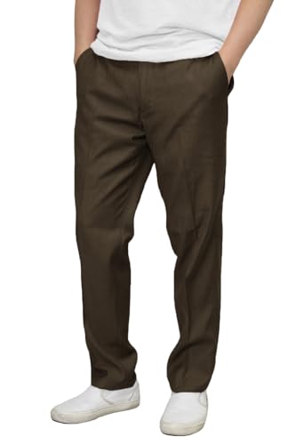 URBANJ Men's Slim Fit Flat Front Dress Pants3