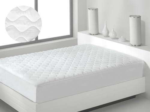 Hipermanta. Protector colchón para Cama de 180x190-200 cm, Alto del colchon Adaptable. Acolchado Impermeable. Máxima absorbencia Ideal niños y Ancianos. Antiácaros.