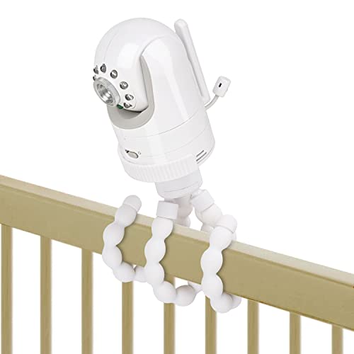 Image of wochel Tripod Baby Monitor Mount Compatible with Infant Optics DXR-8 and DXR-8 Pro Baby Monitor, Flexible Baby Camera Holder for Crib Without Tools or Wall Damage - White