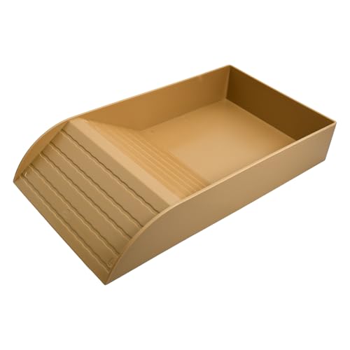 Estanque Tortugas Exterior, Tortuguera Amplia BañEra para Tortugas, Terrario Tortugas Duradera, Accesorio De Mesa para Tortugas, Bol De Agua Antideslizante para Tortugas, 35.5 x 20 x 6 cm (Marrón)