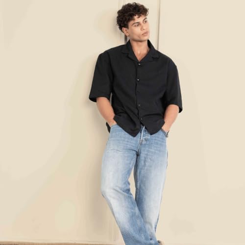 Image of Aatman Men's Half Sleeve | Casual | Box Fit | Cuban Collar Shirt