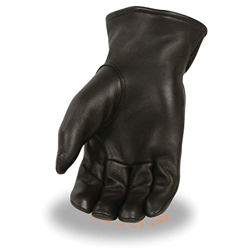 Milwaukee Leather Sh858 Men's Black Deerskin Leather Thermal Lined Gloves With Cinch Wrist - X-Large #TOP2