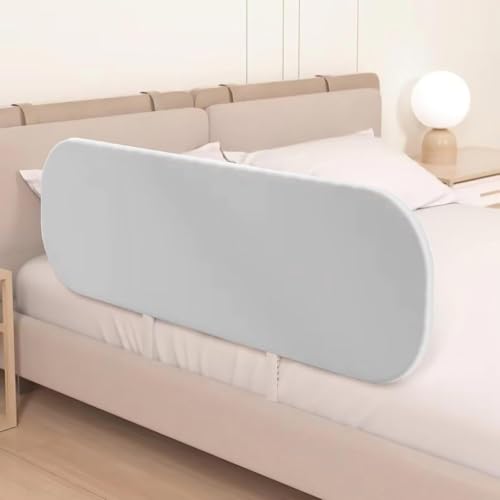 Reelyo ベッドガード 赤ちゃんベッドフェンス 折りたたみ式ベッドガード 赤ちゃん クッション ハイタイプ ベッド柵 ベビーベッドガード 折りたたみ可能 携帯可能 転落防止 (グレー)