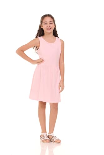 Image of Pink Angel 3-Pack Girls' Dresses, Kids Casual Fit and Flare Sleeveless Summer Dress & School Outfit, 100% Cotton